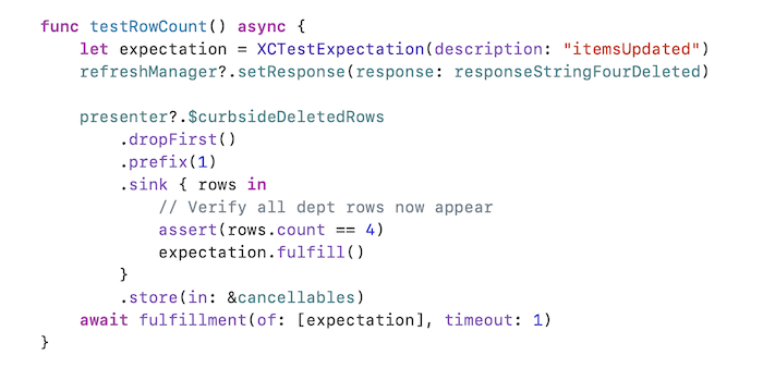 An example of unit testing a @Published property